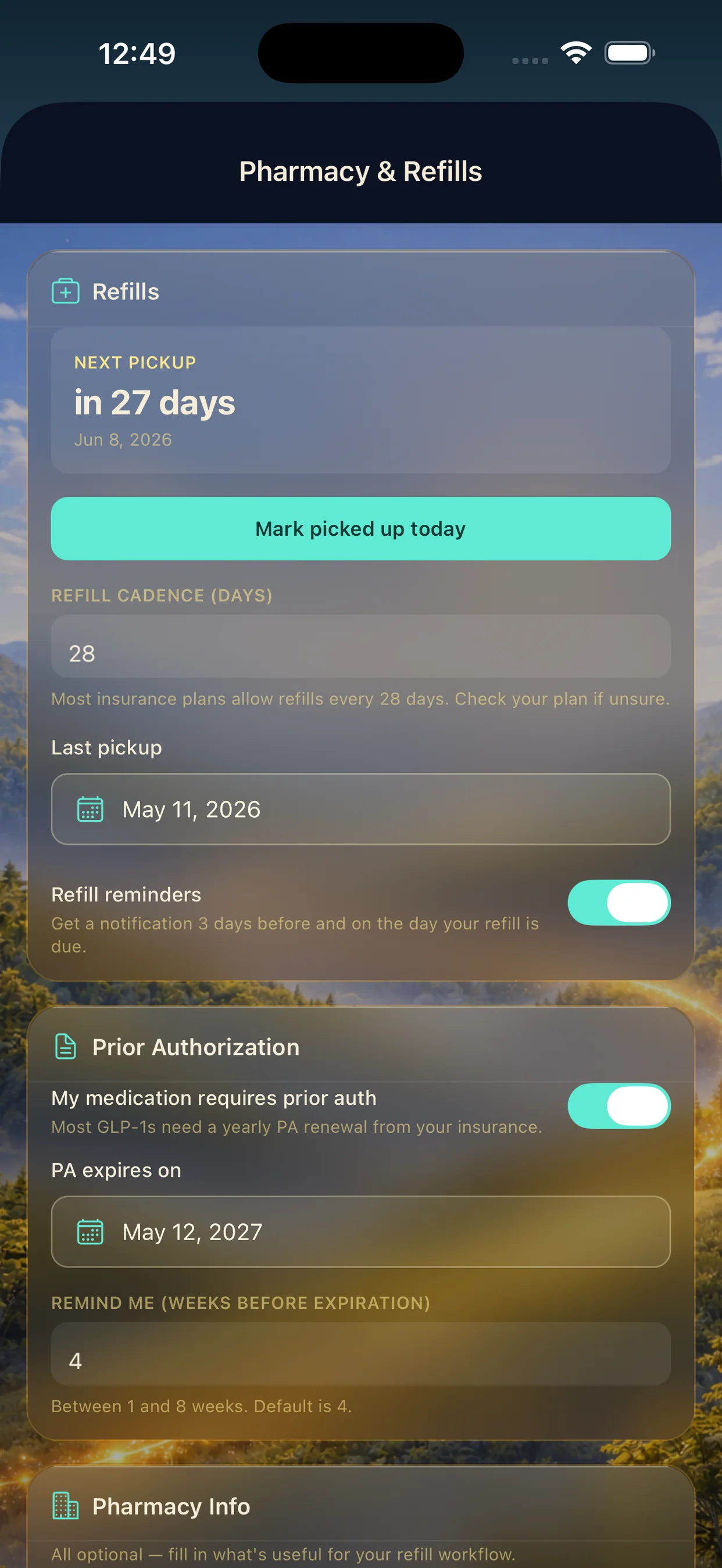 GLP‑1 pharmacy refill tracker