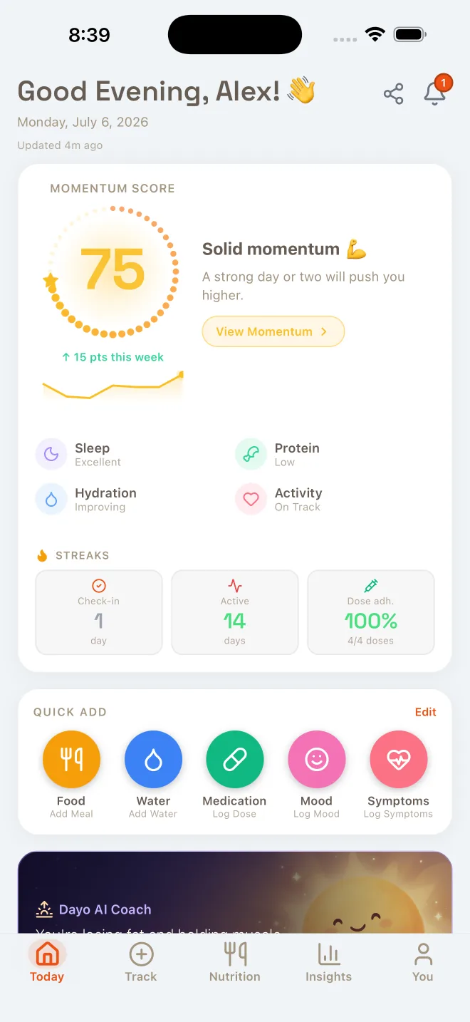 Focus Mode — the same Today screen stripped to a plain, distraction-free layout